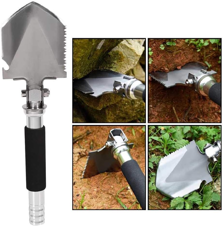 pyc88 Multi-functional Military Folding Shovel Spade Garden Tools Camping Hiking Outdoor Survival Tool 11.5 x 9cm/A