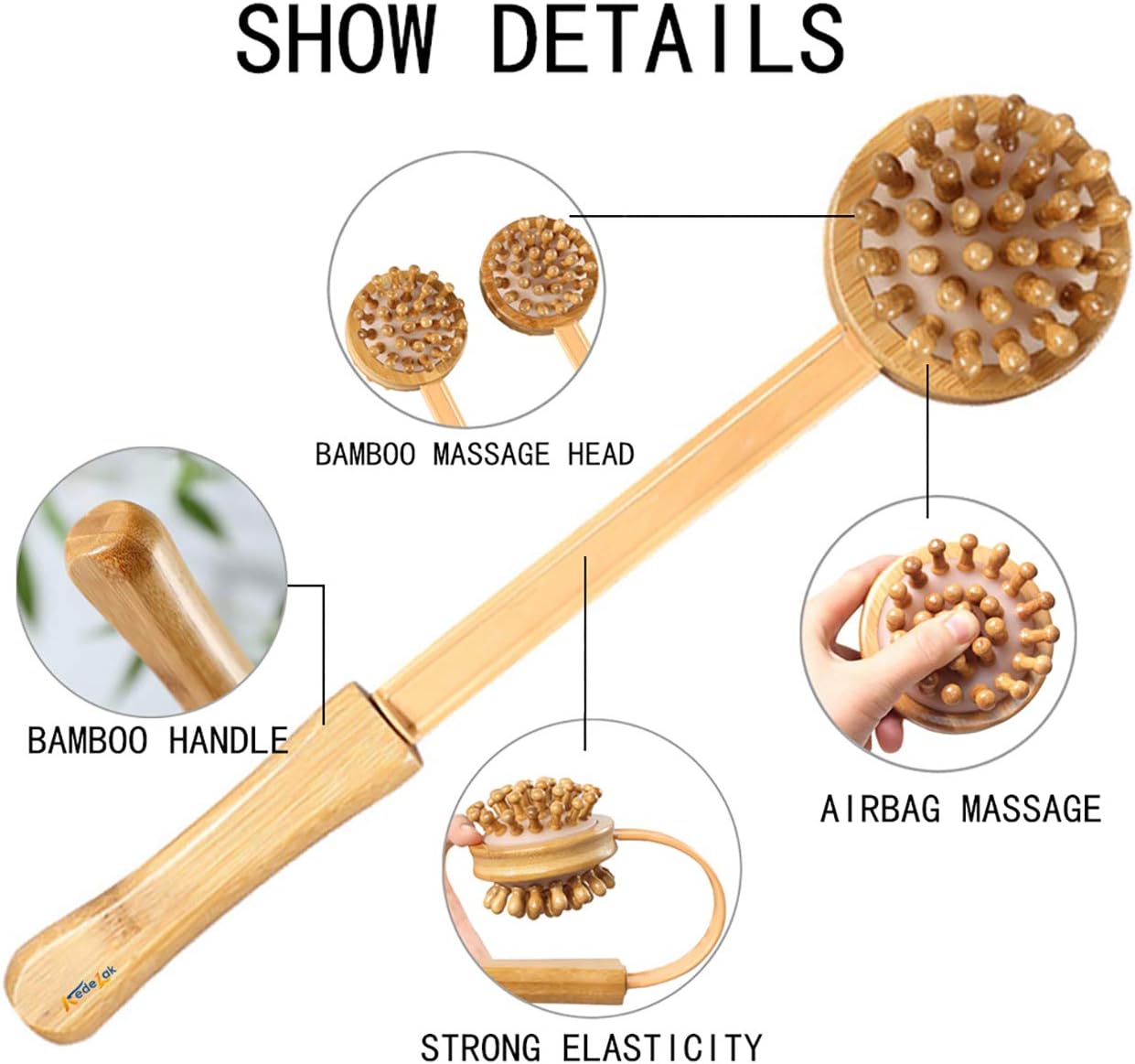 Massage Knock Hammer, KedeLak Bamboo Massage Stick Health Meridian Massage Hammer Back Knock Multifunctional Health-Preserving Body Relaxation Massager Manual Self Muscle Massage Upgrade: Health & Personal Care
