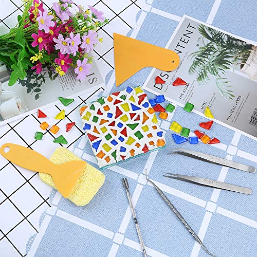 image for PP OPOUNT 18 Pieces Mosaic Tiles Tools Kit Including 2 Pieces Scrapers