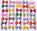 yagopet 50pcs/lot New Dog Hair Bows Nice Flower Bows Cute Pet Grooming Products Mix Colors Pet Hair Bows Topknot Rubber Bands