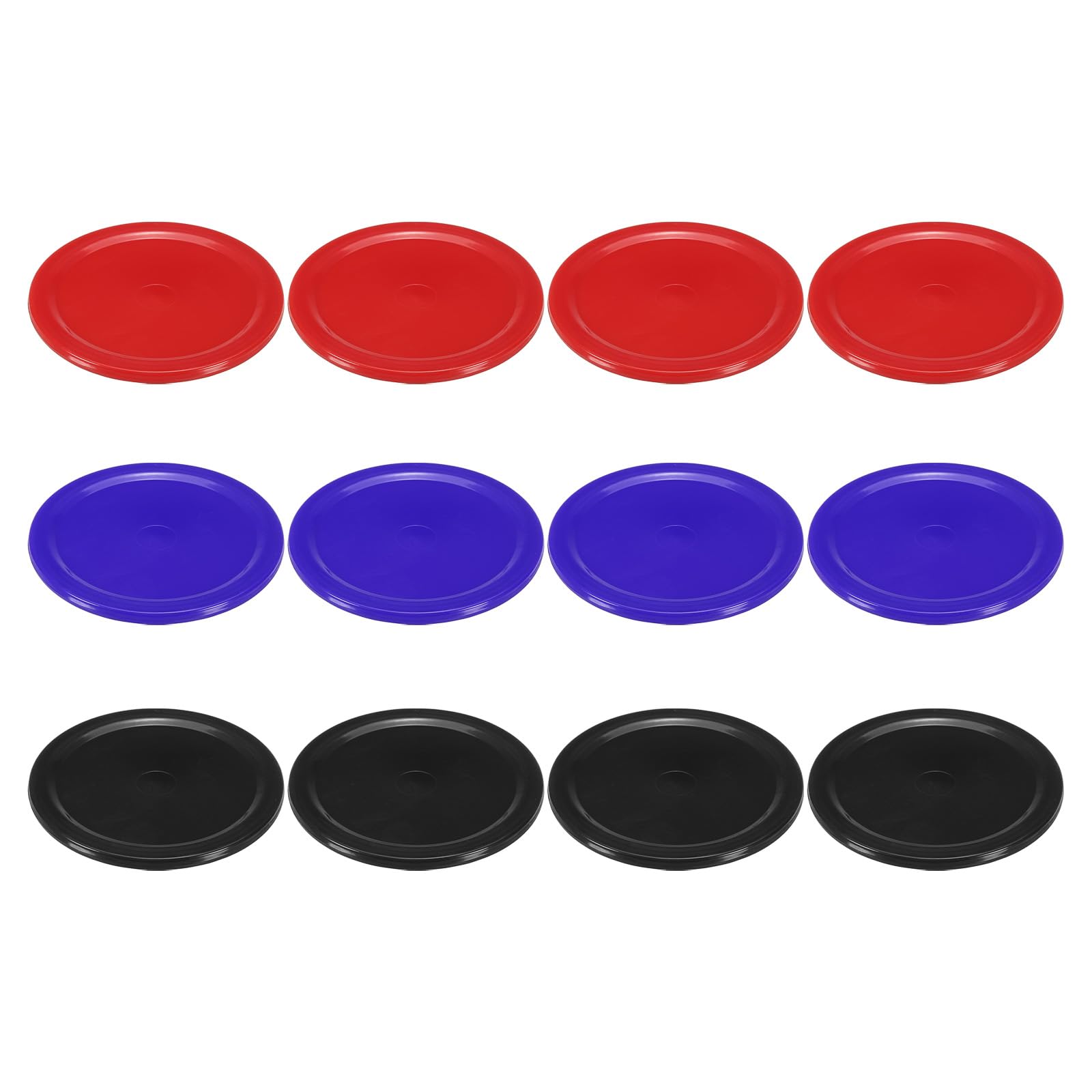 PATIKIL Air Hockey Pucks 2.5 Inch, 12Pcs Air Hockey Heavy Replacement Pucks for Game Tables Equipment Accessories, 4Pcs Per Color