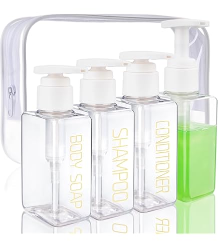 Cosywell 6.8oz Squeeze Bottles 2-Pack - Refillable Travel Containers For Shampoo & Toiletries