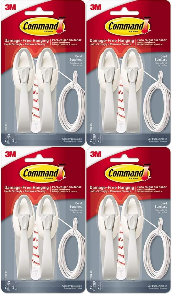 Command 3M 17304 Cord Bundlers 4 Pack (8 Bundlers)
