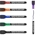 maxtek Dry Erase Markers - 6 Count Colorful Magnetic Dry Erase Markers Fine Tip with Eraser, Low Odor Whiteboard Markers for Calendar Boards