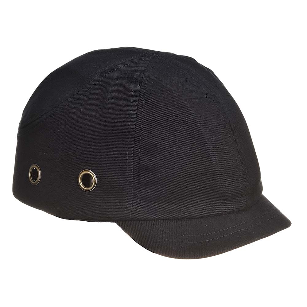 Portwest Short Peak Bump Cap, Size: One Size, Colour: Black, PW89BKR