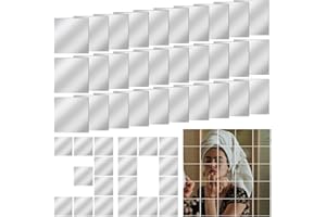 ROADPLUM 30 PCS Acrylic Mini Mirror Tiles Self Adhesive, 2 Inches Square High-Definition Tiny Mirror Tiles for Crafts and Home Wall Tables Kitchen Bathroom Decoration