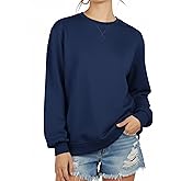 ZENUTA Sweatshirt for Women Long Sleeve Crewneck Womens Sweatshirt Pullover Long Sweatshirts for Women Tunic Top Loose Fit Dark Blue