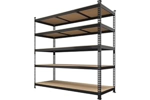 EcoExplorer 5 Tier Adjustable Utiliy Shelves, 2000 Lbs Heavy Duty Metal Garage Shelves Units, 60x18x72 Inches Storage Shelves, Freestanding Shelving Units for Shed, Basement (60" L x 18" W x 72" H)