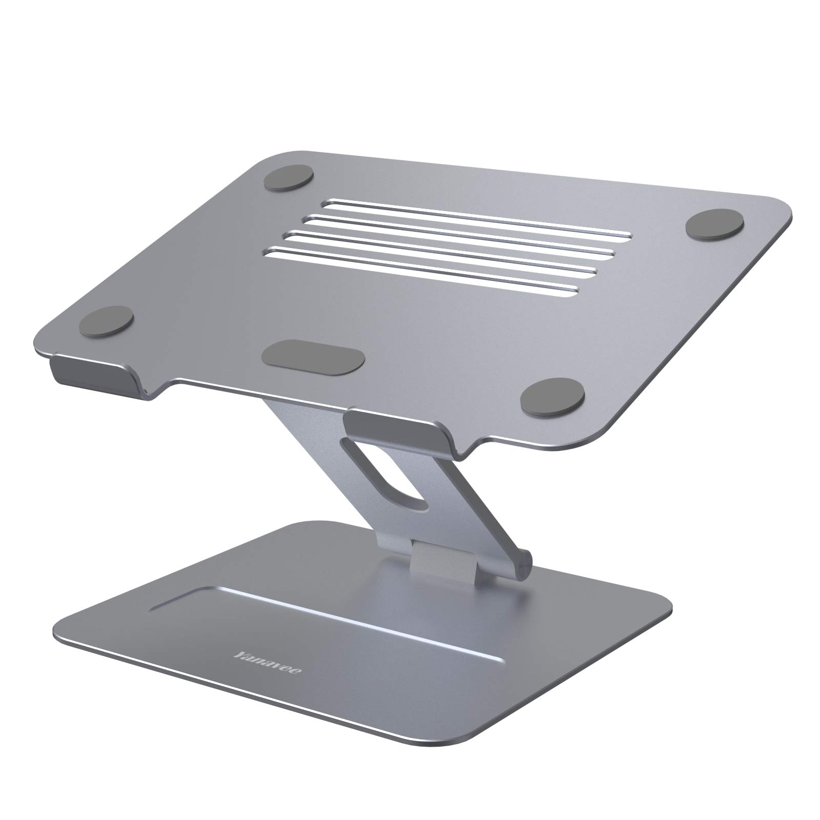 Yanavee Laptop Stand, Height Adjustable Laptop Riser With Heat-Vent, Ergonomic Aluminum Laptop Computer Stand, Foldable Laptop Holder for 10-17 inches Laptops, Space Grey