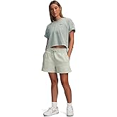 Under Armour, Womens, Rival Fleece Shorts, Hydro Green/White, Medium