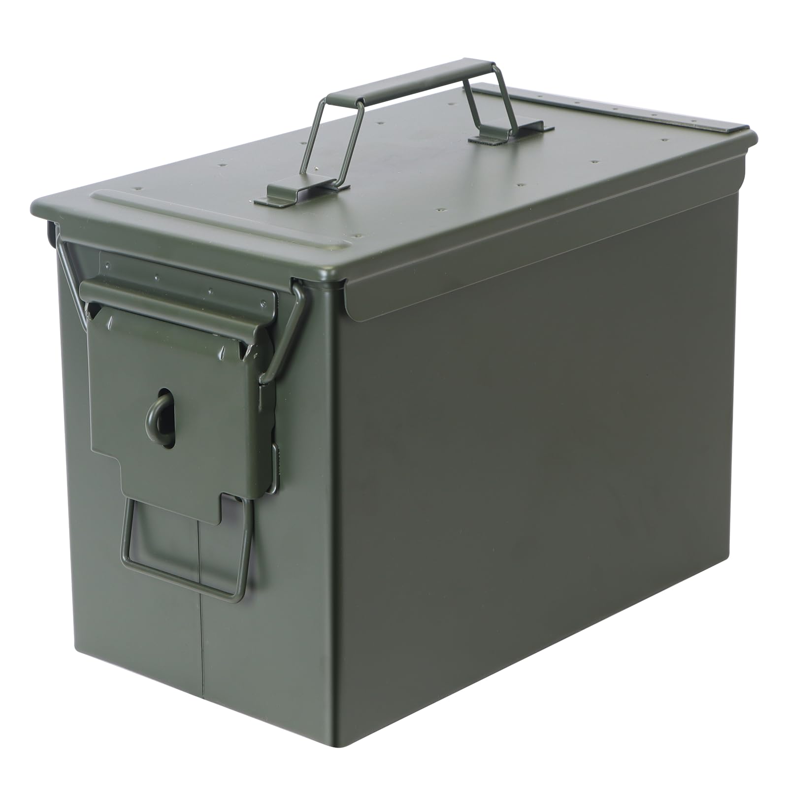 Photo 1 of **LID NOT SECURE** YSKMLOLP Ammo Can&Ammo case Storage Box,Lithium Battery Metal Storage Box,Fireproof/Waterproof/Airtight/Used for Lithium Battery and Ammo Storage (Green, 330 * 185 * 228mm)