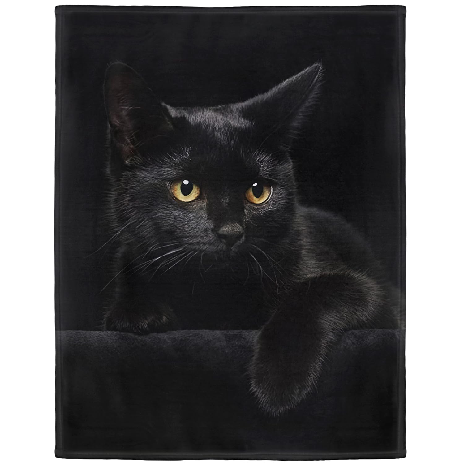 YISUMEI - Soft Fleece Blanket - Black Cat, 100 x 150 cm Throw Suitable for Sofa or Bed