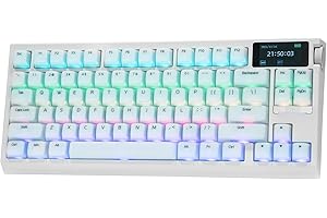 EPOMAKER G84 PRO Wireless Gaming Keyboard with Screen&Knob, 75% Creamy Mechanical Keyboard, 8000mAh, Hot Swappable, Silicone 