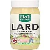 Lard 14oz – Product of Canada- 100% Pure Rendered Pork Fat for Baking, Cooking, and Frying BY ELO’S PREMIUM