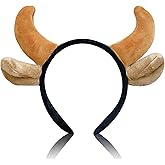 JazSwirl Cow Ears Headband, Halloween Cow Headband for Adult, Brown Cow Horns Ear for Women