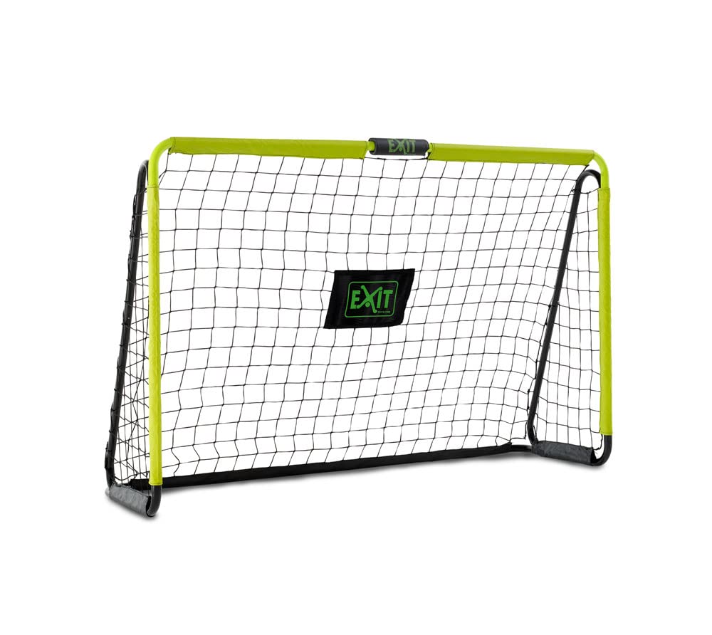 EXIT Toys Tempo Steel Football Goal - Includes Anchor Nails - Rust Resistant - Football Goal for Children - For the Garden - Train Your Football Skills - 180 x 120 cm - Green/Black