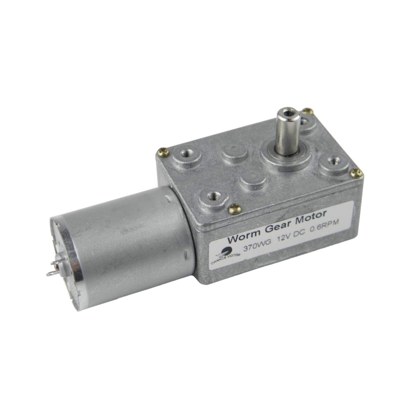 CHANCS DC Worm Gear Motor 370WG 12V DC 0.6RPM Inversion Reducer for Automation Equipment