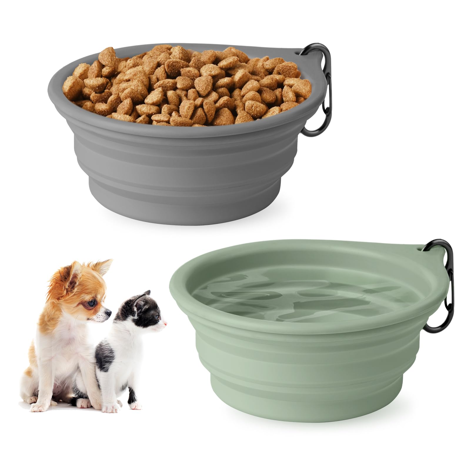 Photo 1 of Collapsible Dog Bowls 2pcs for Puppy Bowl, Portable Dog Bowl for Small to Medium Sized Dogs and Cats, Travel Dog Bowl is Ideal for Traveling and Hiking BPA Free