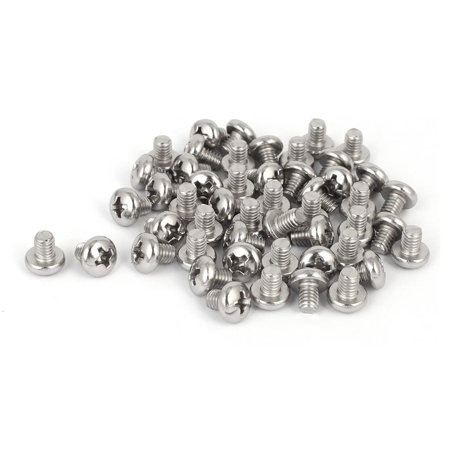 MACHSWON M4x5mm Round Head Cross Screw 316 Stainless Steel Metric Phillips Pan Head Machine Screws Bolts 50 Pcs
