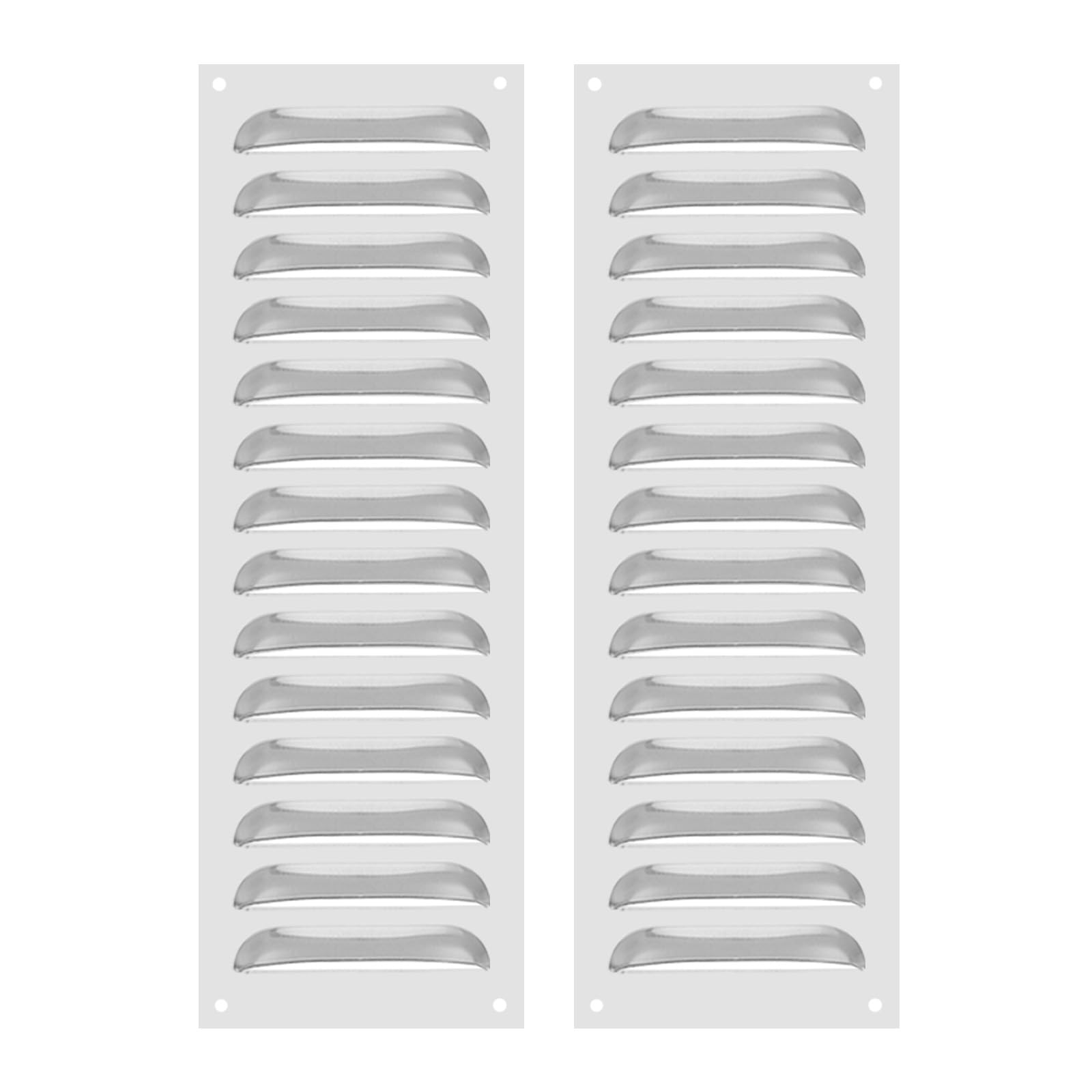 PATIKIL 4 x 12 Inch 304 Stainless Steel Vent Cover, 2 Pack Screen Air Grille Ventilation Cover HVAC Louvered Grill for Home Kitchen Fireplace Bathroom Wall Ceiling, Silver Tone