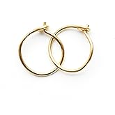 Tiny 14K Yellow Gold Fill Hoops. Minimalist Little Hoop Earrings in 22 gauge and 8mm. Handmade Sensitive Ears Loops