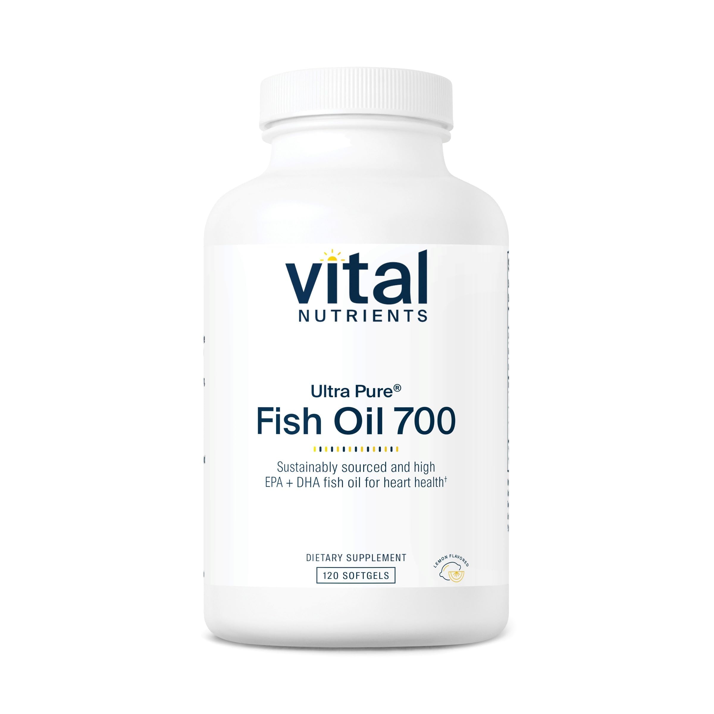 Vital Nutrients - Ultra Pure Fish Oil 700 (Pharmaceutical Grade) - Hi-Potency Wild Caught Deep Sea Fish Oil, Cardiovascular Support with EPA and DHA - 120 Softgels per Bottle