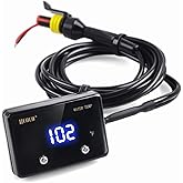 JJCOCO Digital Water Temperature Gauge 14-302&deg;F with 1/8 NPT Sensor Real-Time Monitoring 12V LED Electrical Water Coolant Temp Gauges Waterproof for Car Truck Motor Marine Vehicle Automotive Blue