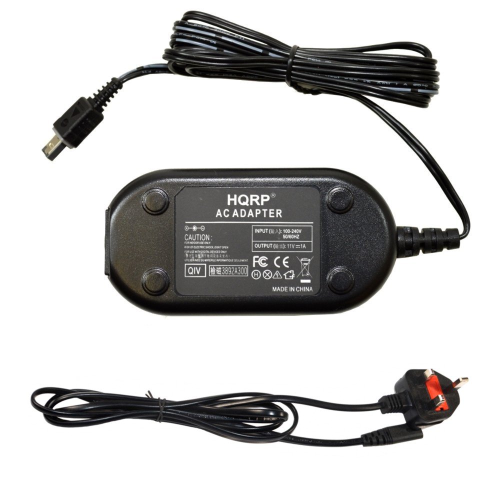 HQRP AC Adapter Charger Replacement compatible with JVC GZ-MG330 GZMG330 GZ-MG365 GZMG365 GZ-MG360 GZMG360 (Black/Silver/Blue) Everio Camcorder