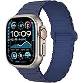Miranzoa Magnetic Silicone watch band compatible with Apple Watch for Men women Lightweight sport strap 46mm 45mm 44mm 41mm 40mm Ultra 2 SE Series 10 9 8 7 6 5 4