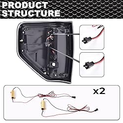 CROSSDESIGN LED Tail Lights Brake Light w/Wiring