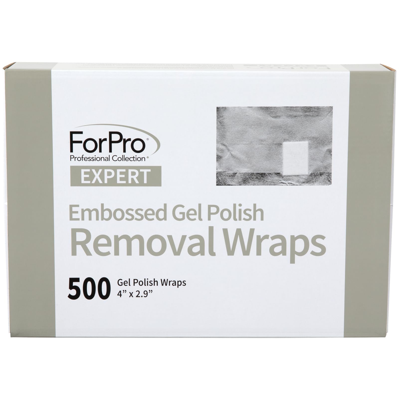 ForPro Professional Collection Expert Embossed Gel Polish Removal Wraps, Pre-Cut with Cotton Pad, Remove Gel Polish, Acrylics, & Nail Art, 4" L x 2.9" W, 500-Count - Image 2