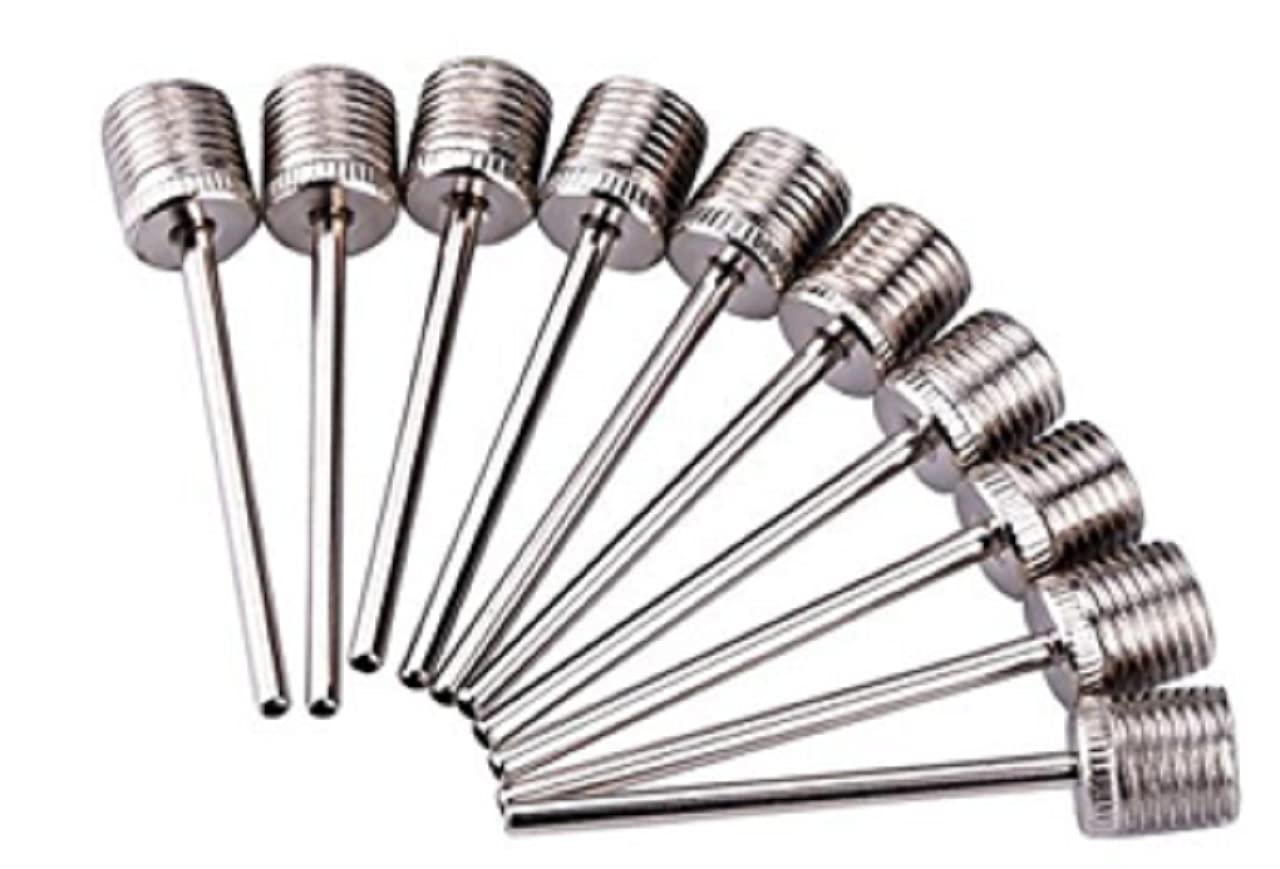 TTA X 10 Ball Pump Needles For Sports/Football/Soccer/Rugby/Basketball/Volleyball/American Football/Netball – Universal Inflating Valve Air Adaptor For Hand And Foot Pump Inflation (10 NEEDLES)