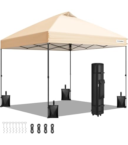 Canopy Tent 10x10 10 X 10 Brown Outdoor Pop-Up Canopy Tent