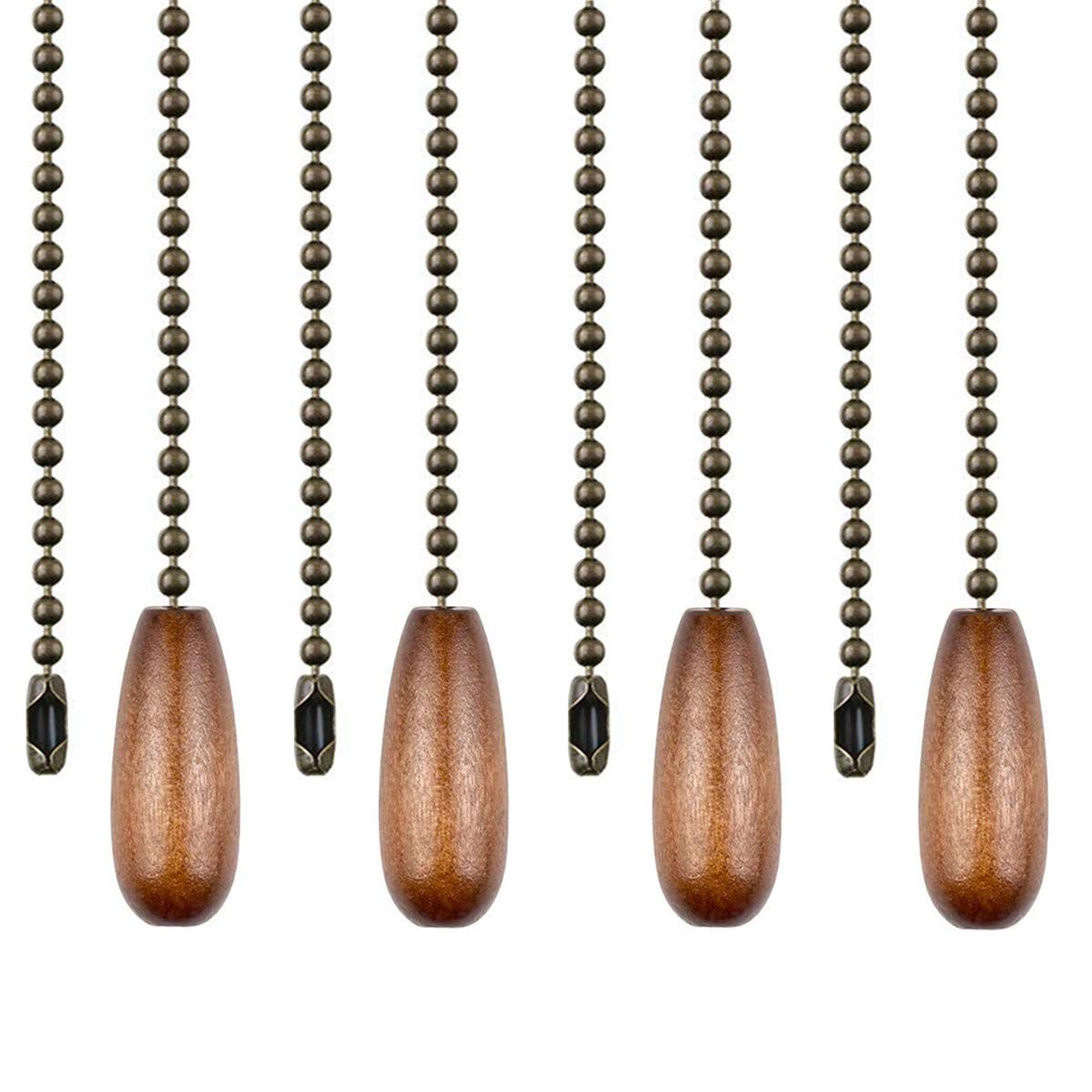 Ceiling Fan Chain Pulls Walnut Wooden Pull Chain Extension for Ceiling Light Fan Chain 4 Pack