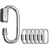 Acquwistach Locking Carabiner Clips, Stainless Steel Spring Snap Hook Locking Carabiner Heavy Duty - 304 Premium Stainless Steel Thumb Screw Carabiner Clip