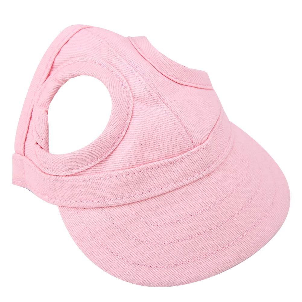 Adjustable Pet Dog Baseball Cap Sport Cap Hat Outdoor Hat Sun Protection Baseball Cap Visor Design Dog Sport Hat with Ear Holes(L-Pink)