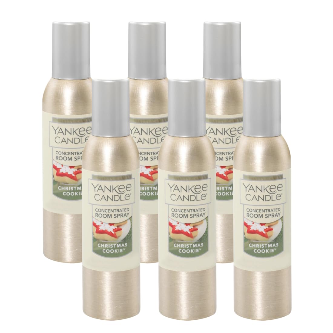 Yankee Candle Concentrated Air Freshener Room Spray, Odor Eliminator for Home, Bathroom, Christmas Cookie, 1.5 Oz (Pack of 6) Image