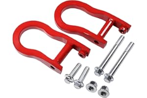 CARMOCAR Front Tow Hooks Replacement for Chevy Silverado GMC Sierra 1500 2007-2019 in Red Car Tow Hook Ring Front Lower Bumper Trailer Ring 84192871 Steel Alloy