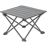 Wind Tour Roll-Up Camping Table, 4-Person Lightweight Portable Outdoor Table with Carry Bag for Picnics BBQ Travel (15.7&rdquo;x13.7&rdquo;x11&rdquo; Black)
