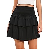 Allegra K Ruffle Mini Skirt for Women High Waist Layered Flowy Casual Summer Tiered A-Line Short Skirts