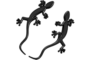 Dickno 2 PCS Gecko Car Stickers, Fashion 3D Gecko Shape Metal Badge Decal, Auto Window Door Bumper DIY Decoration Emblem Stic