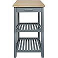 American Trails Sunrise (Small) with Solid Harvest Hardwood Top Kitchen Island, 22.75" W, Slate Gray
