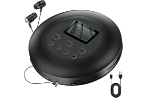 Gueray CD Player Portable CD Discman Portable CD Player for Car Anti-Skip Shockproof Personal with Headphones Jack USB AUX & 