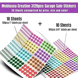 Mobiusea Creation 3120pcs Garage Sale Stickers