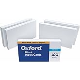 Oxford 50EE Blank Index Cards, 5" x 8", White, 500 Cards (5 Packs of 100) (50)