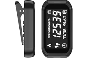 3D Pedometer Step Counter for Walking, Running & Fitness - Accurate Step & Calorie Tracker with LCD Display, Waist Clip & Arm