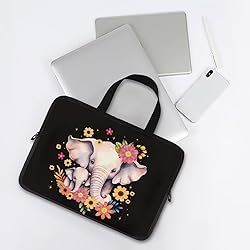 Uasibuni Daisy Elephants Print Laptop Bag for Men