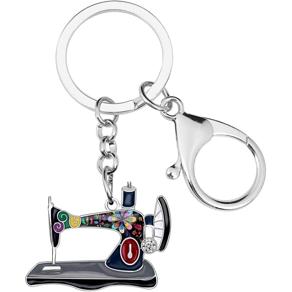 Lot De 4 Porte-clés Mini Machine à Coudre Métal - Cadeau Créatif - Neuf Avec étiquettes