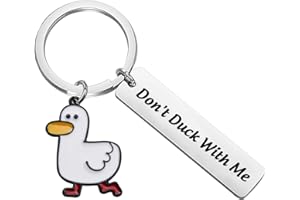 BEKECH Duck Gift for Him Don’t Duck with Me Duck Theme Keychain Gift for Duck Lovers Dad