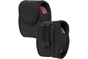 Nakedcellphone Universal Dip Can Snuff Pouch Holder, NCP Black Vegan Leather Case [with Belt Loop Harness, Metal Clip, Magnetic Closure] Compatible with ZYN, Copenhagen, Skoal, Kodiak, etc